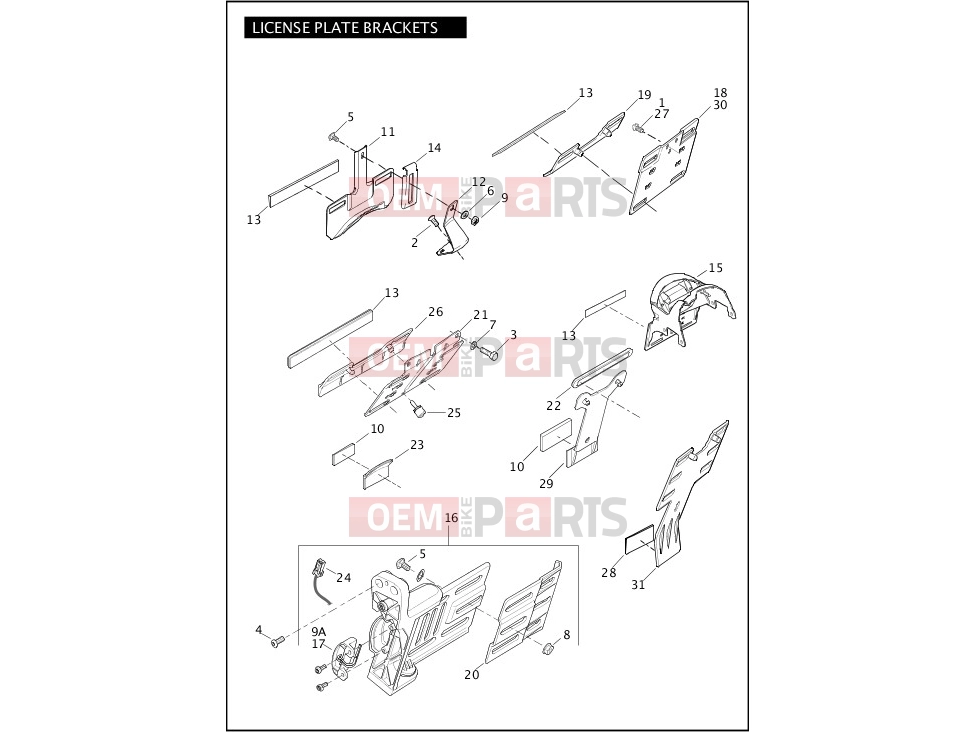 Harley-Davidson 2012 DYNA DYNA SWITCHBACK  - FLD 103 LICENSE PLATE BRACKETS