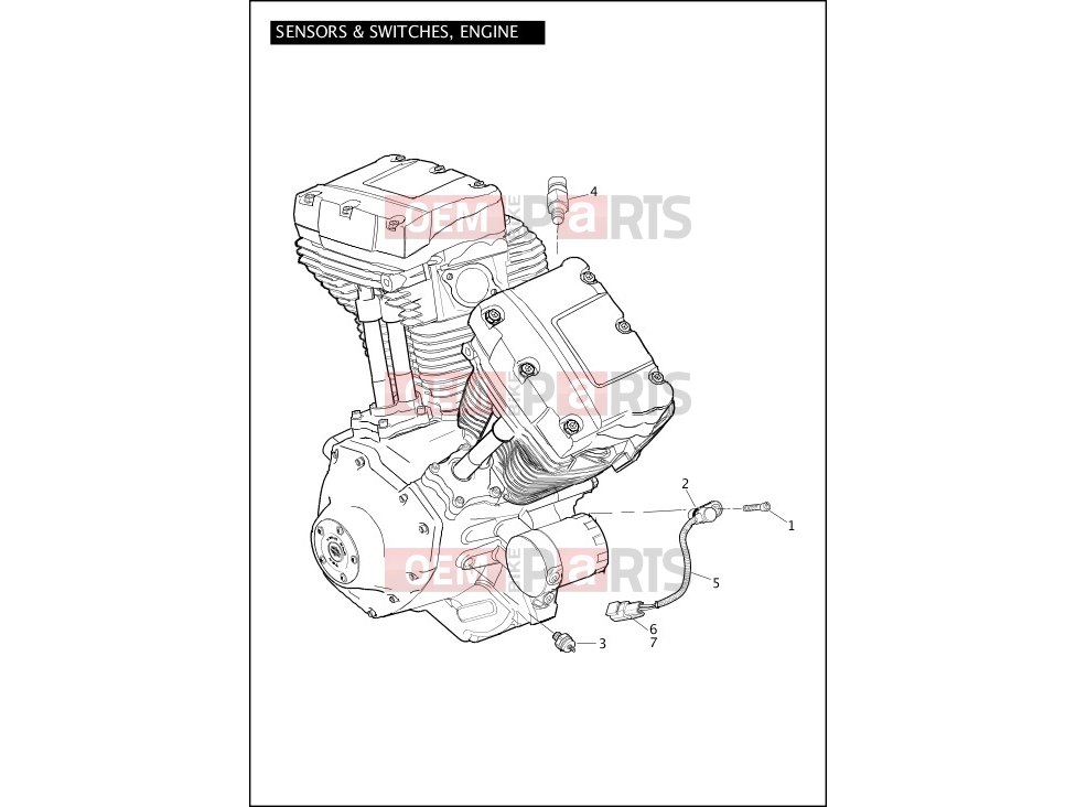Harley-Davidson 2012 DYNA DYNA SWITCHBACK  - FLD 103 SENSORS & SWITCHES, ENGINE