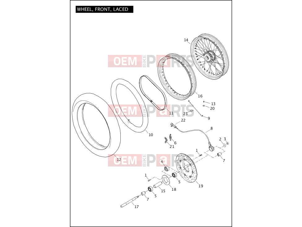 Harley-Davidson 2012 DYNA DYNA SWITCHBACK  - FLD 103 WHEEL, FRONT, LACED