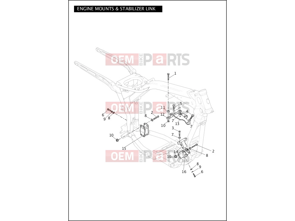 Harley-Davidson 2012 DYNA DYNA STREET BOB  - FXDB ENGINE MOUNTS & STABILIZER LINK