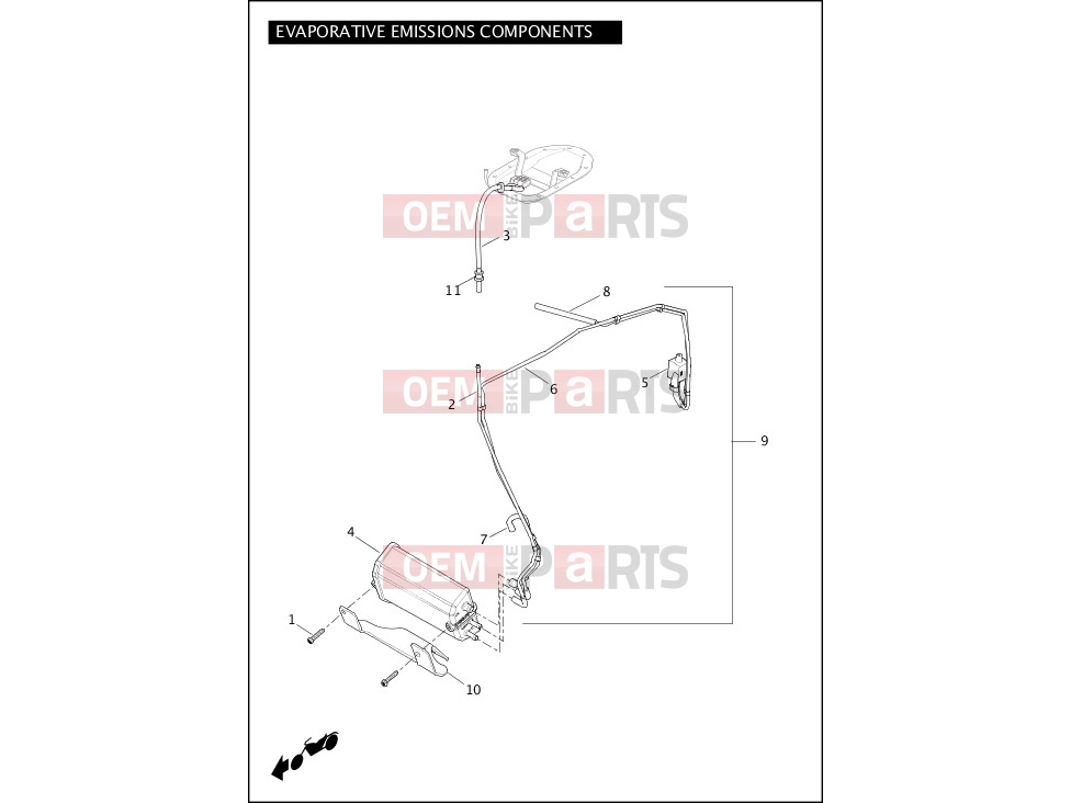 Harley-Davidson 2012 DYNA DYNA SUPER GLIDE CUSTOM  - FXDC EVAPORATIVE EMISSIONS COMPONENTS