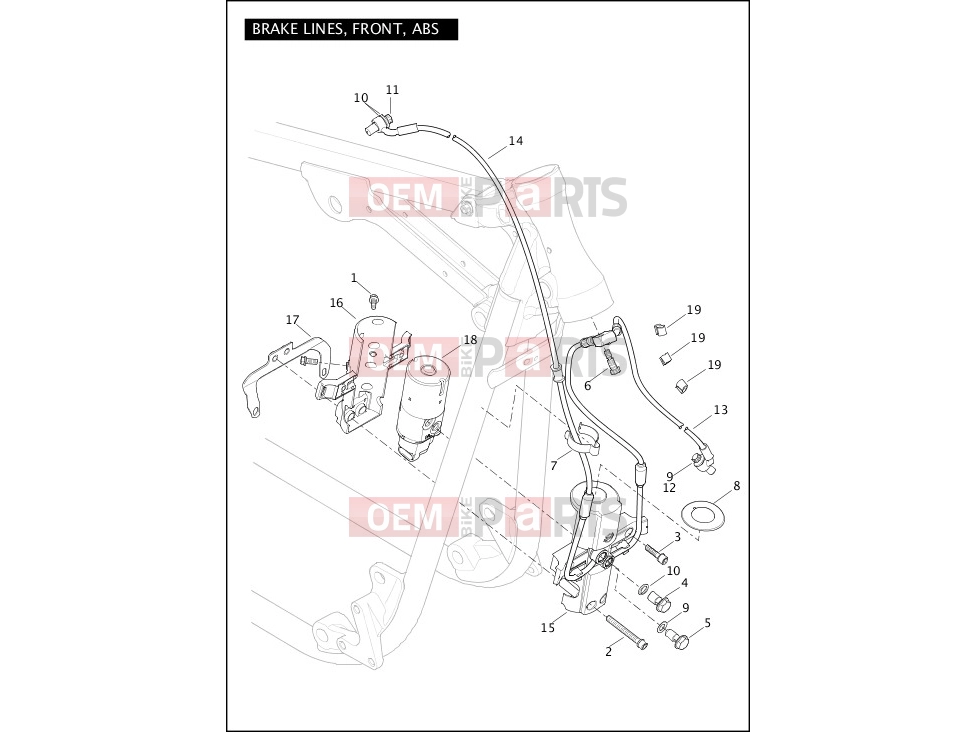 Harley-Davidson 2012 SOFTAIL SOFTAIL SLIM  - FLS BRAKE LINES, FRONT, ABS