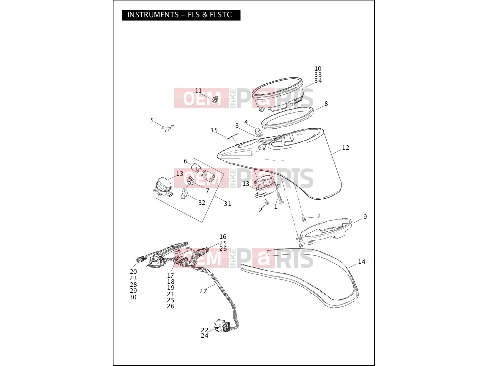 Harley-Davidson 2012 SOFTAIL BLACKLINE  - FXS INSTRUMENTS - FLS & FLSTC
