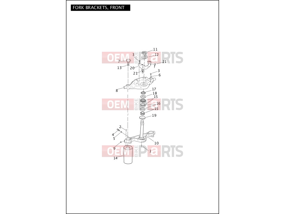 Harley-Davidson 2012 TOURING ROAD KING  - FLHR FORK BRACKETS, FRONT