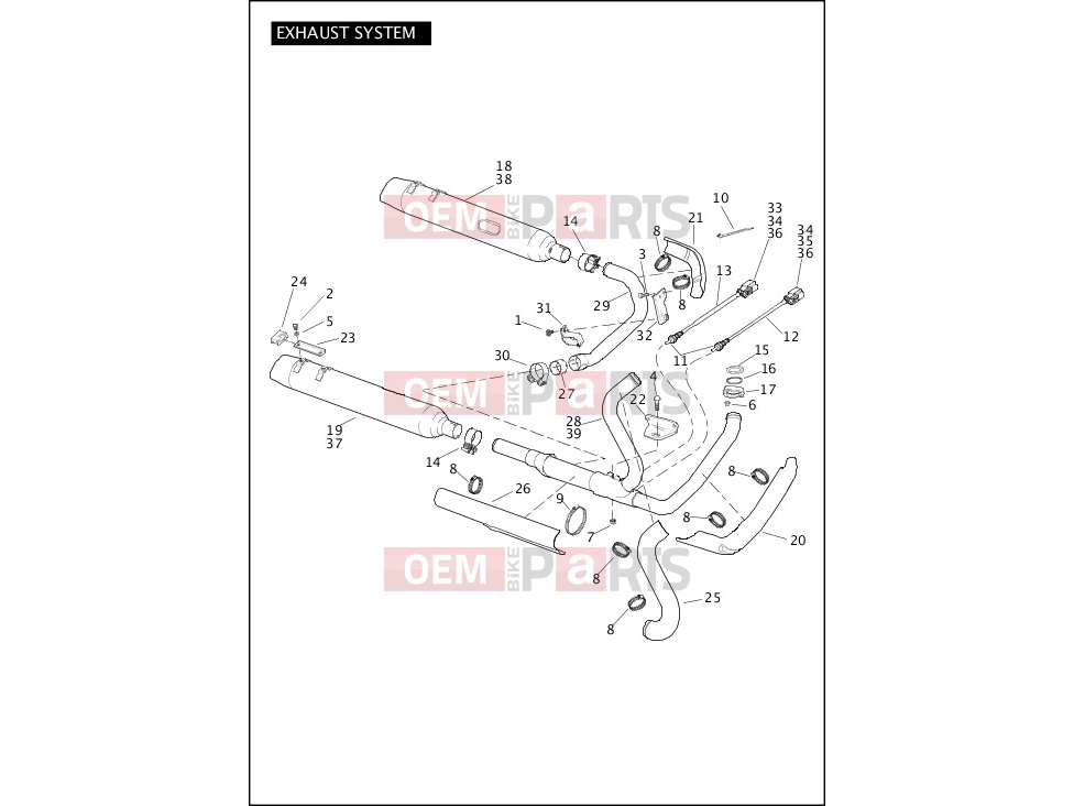 Harley-Davidson 2012 TOURING ELECTRA GLIDE CLASSIC  - FLHTC EXHAUST SYSTEM