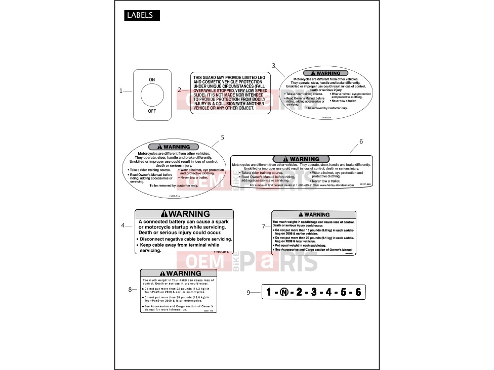 Harley-Davidson 2012 TOURING ELECTRA GLIDE CLASSIC  - FLHTC LABELS
