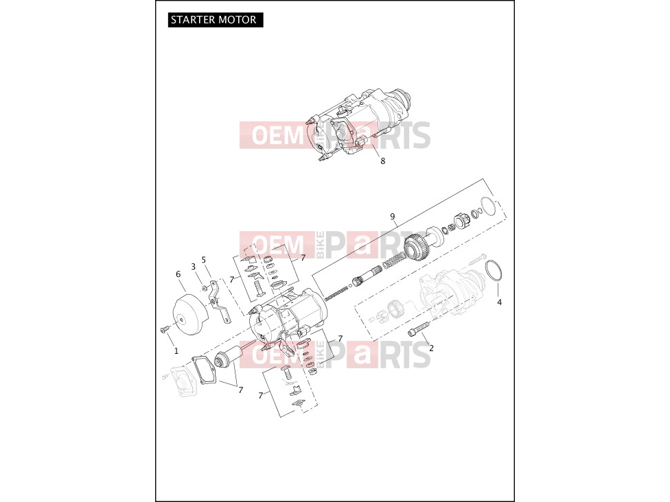 Harley-Davidson 2012 TOURING ELECTRA GLIDE CLASSIC  - FLHTC STARTER MOTOR