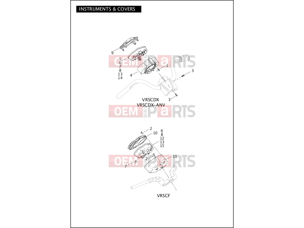 Harley-Davidson 2012 VRSC V-ROD MUSCLE  - VRSCF INSTRUMENTS & COVERS