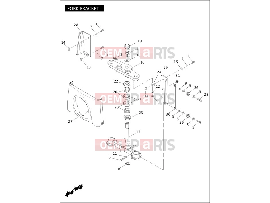 Harley-Davidson 2011 CVO/CUSTOM CVO SOFTAIL CONVERTIBLE  - FLSTSE2 FORK BRACKET