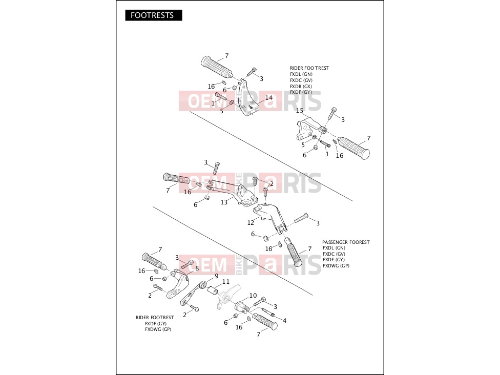 Harley-Davidson 2011 DYNA DYNA SUPER GLIDE CUSTOM  - FXDC FOOTRESTS