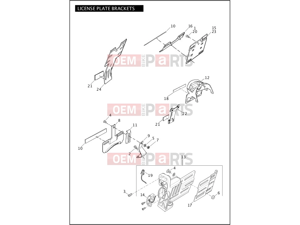 Harley-Davidson 2011 DYNA DYNA SUPER GLIDE CUSTOM  - FXDC LICENSE PLATE BRACKETS