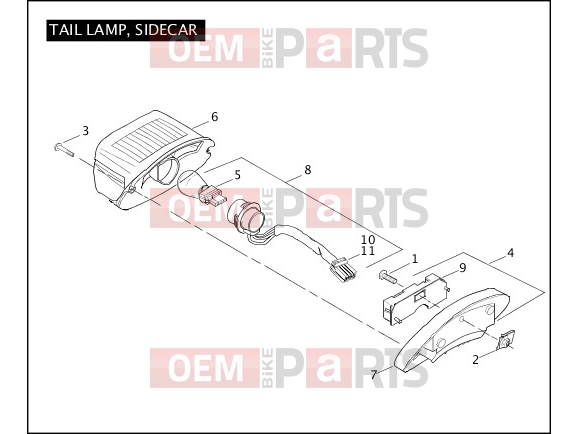 Harley-Davidson 2011 SIDECAR STANDARD SIDECAR  - TLE TAIL LAMP, SIDECAR