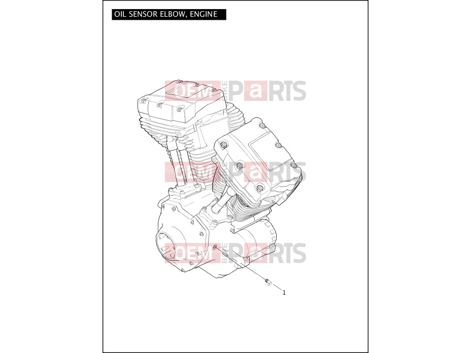 Harley-Davidson 2011 SIDECAR ULTRA SIDECAR  - TLEU OIL SENSOR ELBOW, ENGINE