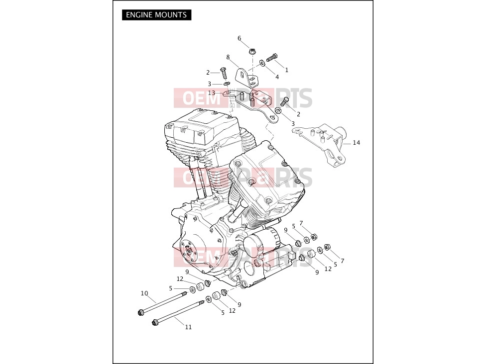 Harley-Davidson 2011 SOFTAIL SOFTAIL DELUXE  - FLSTN ENGINE MOUNTS