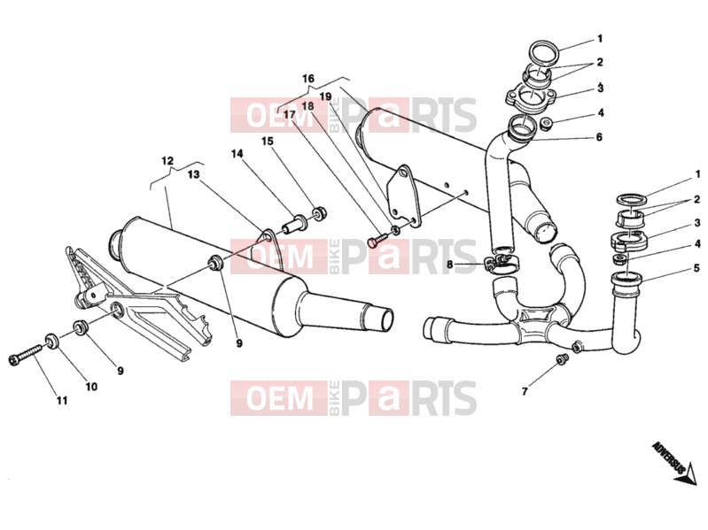 DUCATI 2000 Monster 400 EXHAUST SYSTEM » EXHAUST SYSTEM