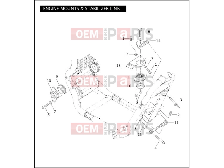 Harley-Davidson 2011 VRSC VRSCDX NIGHT ROD SPECIAL  - VRSCDX ENGINE MOUNTS & STABILIZER LINK