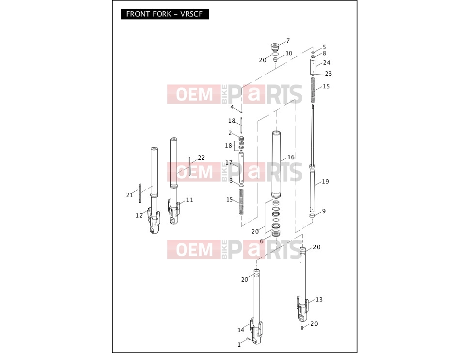 Harley-Davidson 2011 VRSC V-ROD MUSCLE  - VRSCF FORK, FRONT - VRSCF
