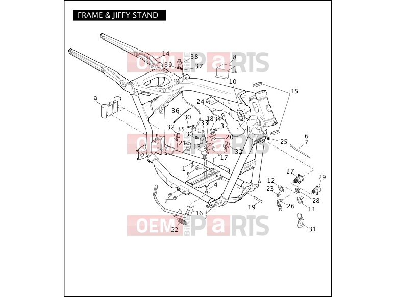 Harley-Davidson 2010 DYNA DYNA SUPER GLIDE CUSTOM  - FXDC FRAME & JIFFY STAND