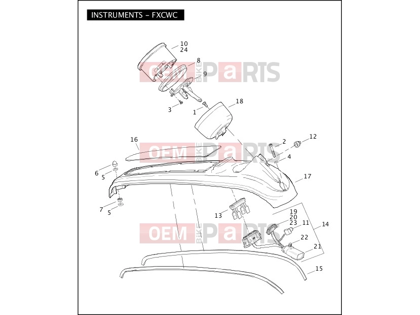 Harley-Davidson 2010 SOFTAIL CROSS BONES  - FLSTSB INSTRUMENTS - FXCWC