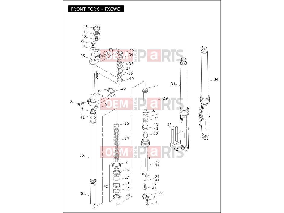Harley-Davidson 2010 SOFTAIL ROCKER C  - FXCWC FRONT FORK - FXCWC