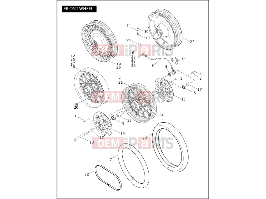 Harley-Davidson 2010 TOURING ELECTRA GLIDE CLASSIC  - FLHTC FRONT WHEEL