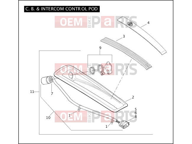Harley-Davidson 2010 TOURING ULTRA CLASSIC  - FLHTCU C.B. & INTERCOM CONTROL POD
