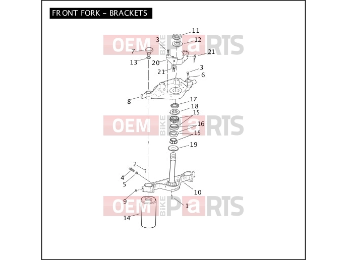 Harley-Davidson 2010 TOURING ULTRA CLASSIC  - FLHTCU FRONT FORK - BRACKETS
