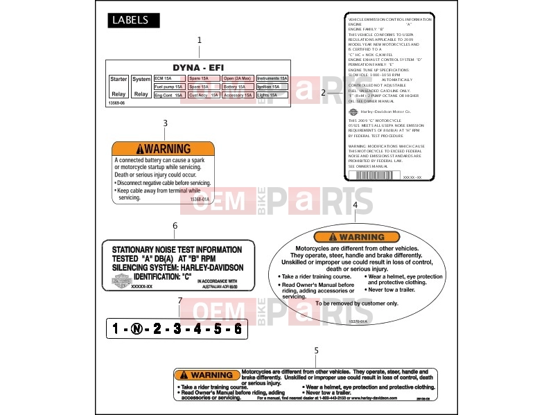 Harley-Davidson 2009 DYNA DYNA SUPER GLIDE  - FXD LABELS