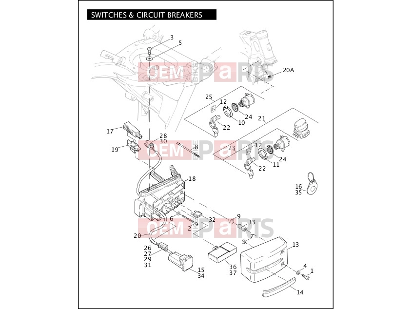 Harley-Davidson 2009 DYNA DYNA SUPER GLIDE  - FXD SWITCHES & CIRCUIT BREAKERS