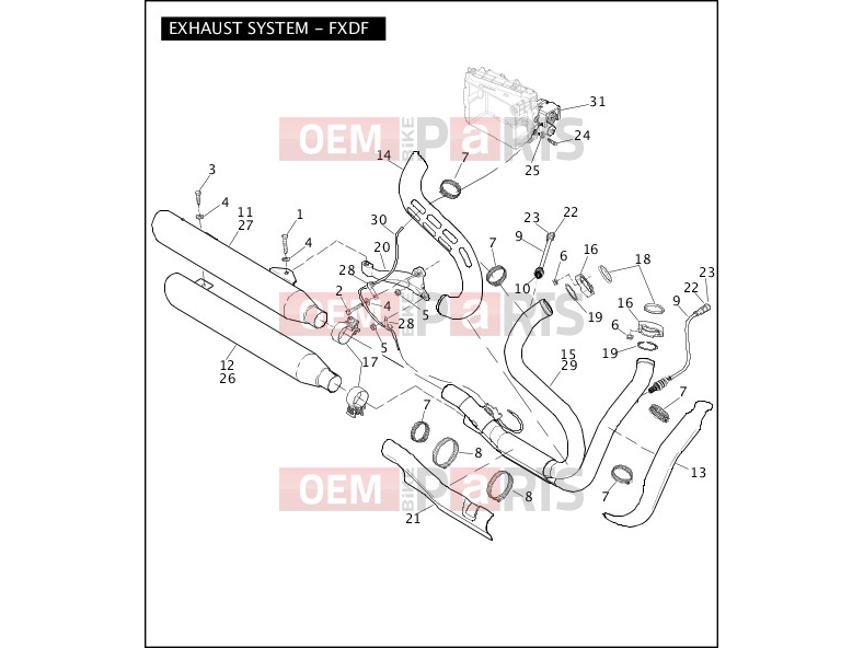 Harley-Davidson 2009 DYNA DYNA SUPER GLIDE CUSTOM  - FXDC EXHAUST SYSTEM - FXDF