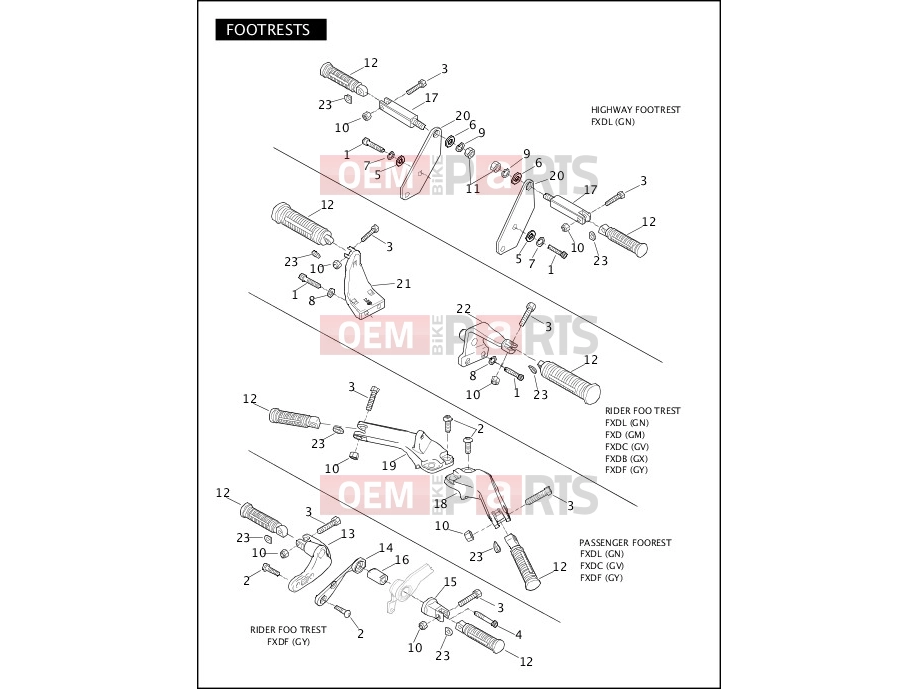 Harley-Davidson 2009 DYNA DYNA SUPER GLIDE CUSTOM  - FXDC FOOTRESTS