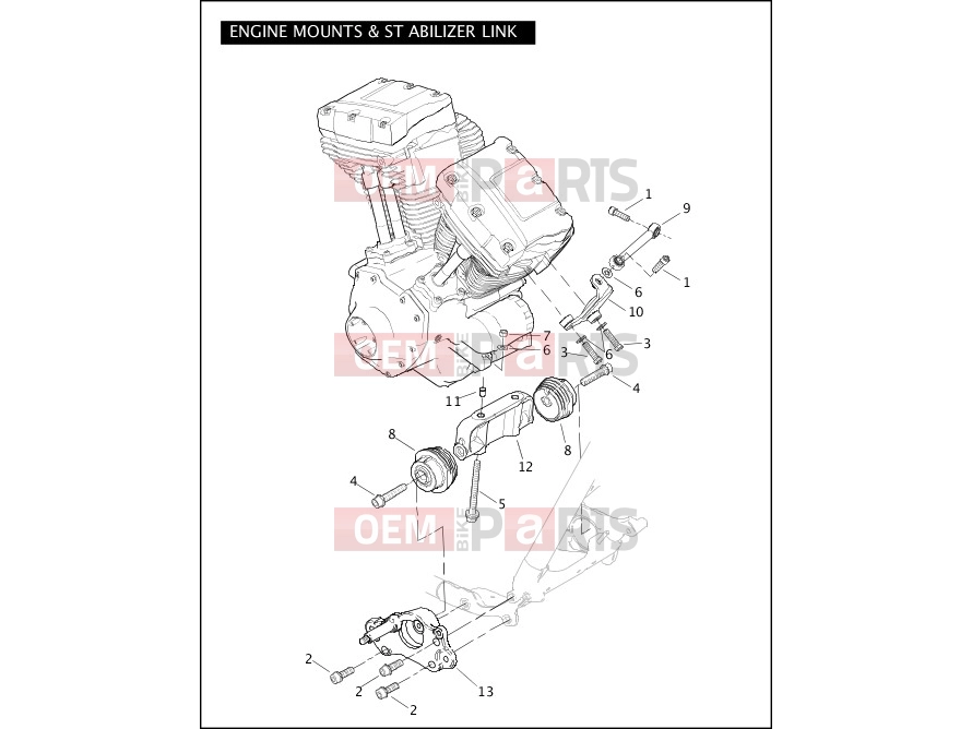Harley-Davidson 2009 SIDECAR FLTR SIDECAR  - SIDECAR FOR FLTR ENGINE MOUNTS & STABILIZER LINK
