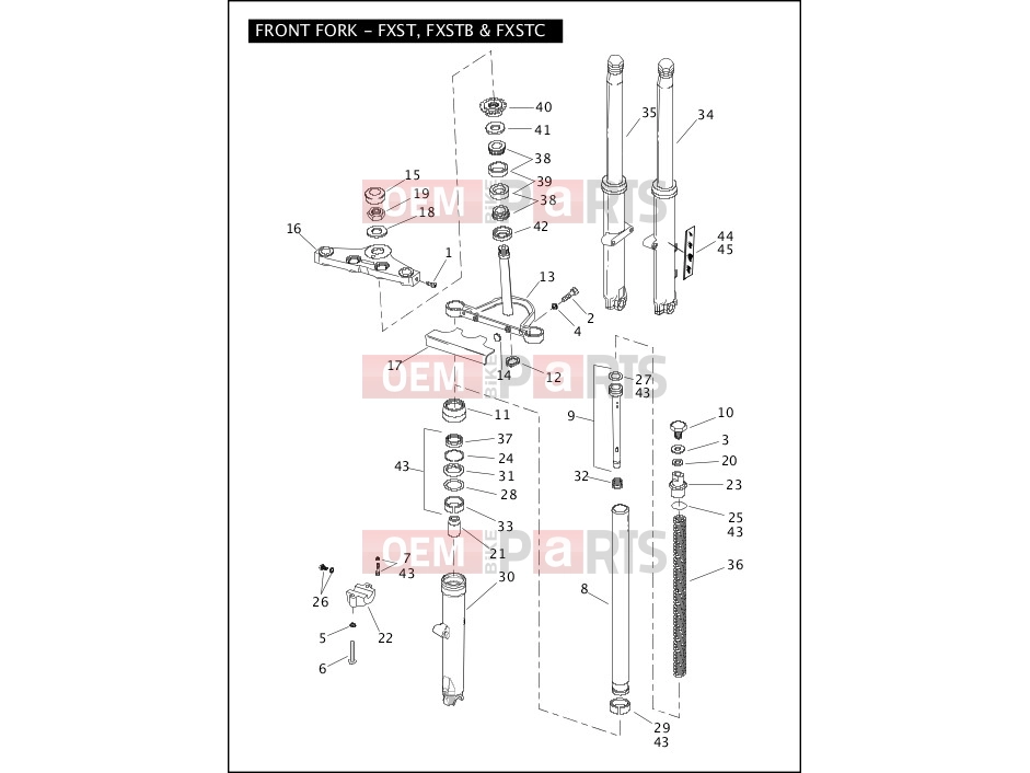 Harley-Davidson 2009 SOFTAIL CROSS BONES  - FLSTSB FRONT FORK - FXST, FXSTB & FXSTC