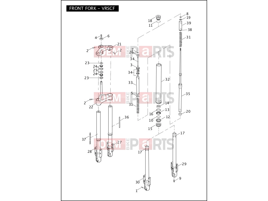 Harley-Davidson 2009 VRSC V-ROD MUSCLE  - VRSCF FRONT FORK - VRSCF
