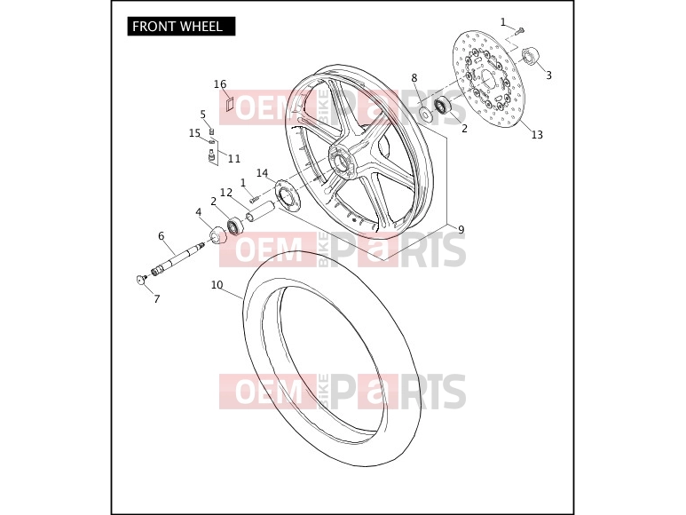 Harley-Davidson 2008 CVO/CUSTOM CVO DYNA  - FXDSE2 FRONT WHEEL
