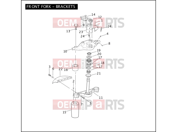 Harley-Davidson 2008 SIDECAR FLHT SIDECAR  - SIDECAR FOR FLHT FRONT FORK - BRACKETS