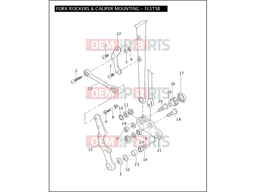 Harley-Davidson 2008 SOFTAIL SOFTAIL CUSTOM  - FXSTC FORK ROCKERS & CALIPER MOUNTING - FLSTSB