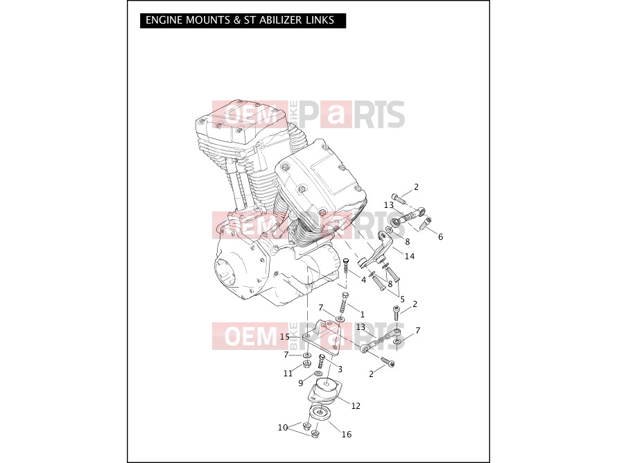 Harley-Davidson 2008 TOURING ELECTRA GLIDE STANDARD  - FLHT ENGINE MOUNTS & STABILIZER LINKS