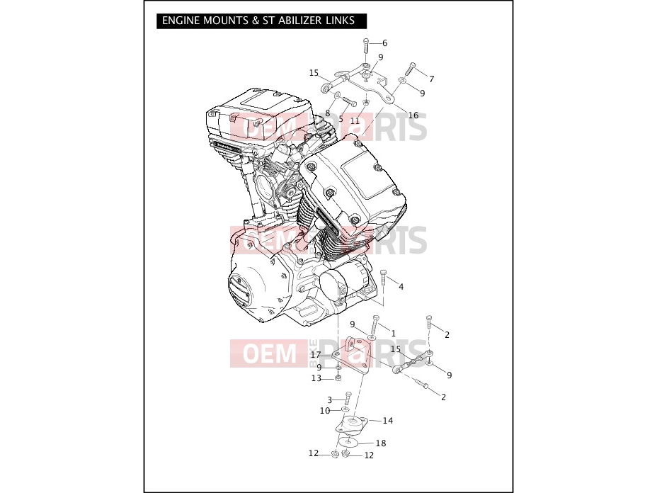 Harley-Davidson 2007 CVO/CUSTOM CVO ULTRA CLASSIC  - FLHTCUSE2 ENGINE MOUNTS & STABILIZER LINKS