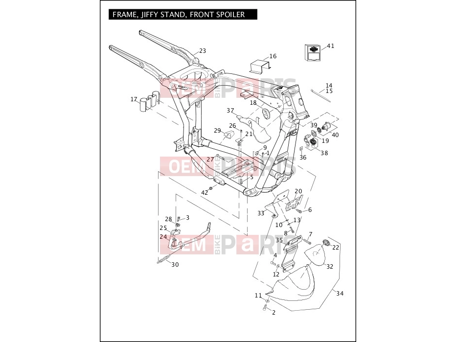 Harley-Davidson 2007 CVO/CUSTOM CVO DYNA  - FXDSE FRAME, JIFFY STAND, FRONT SPOILER