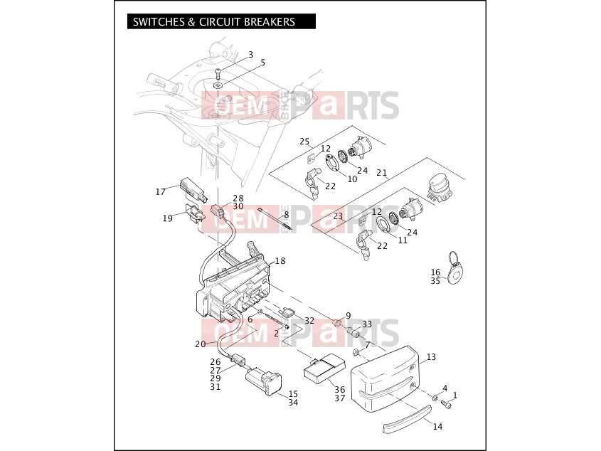 Harley-Davidson 2007 DYNA DYNA SUPER GLIDE  - FXD SWITCHES & CIRCUIT BREAKERS