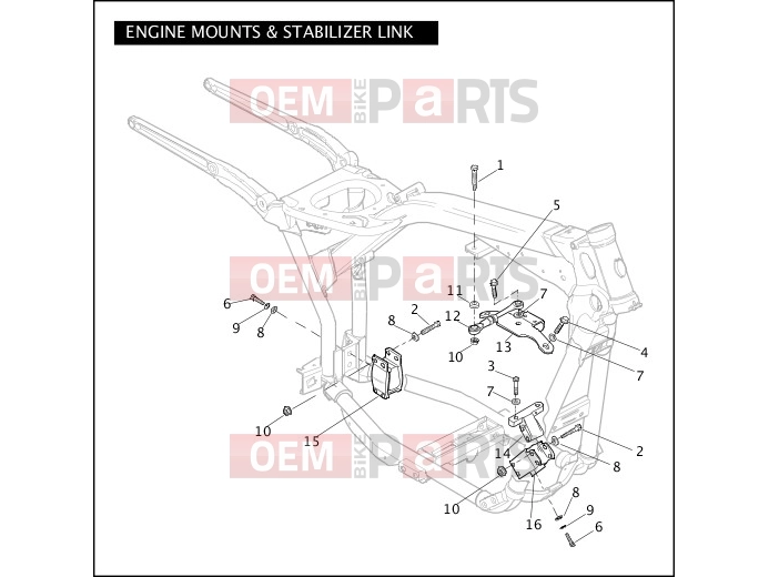 Harley-Davidson 2007 DYNA DYNA STREET BOB  - FXDB ENGINE MOUNTS & STABILIZER LINK