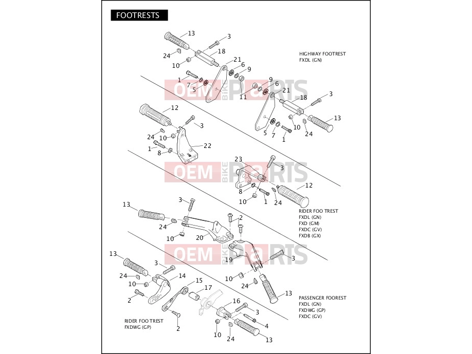 Harley-Davidson 2007 DYNA DYNA SUPER GLIDE CUSTOM  - FXDC FOOTRESTS