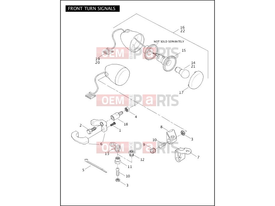 Harley-Davidson 2007 SOFTAIL NIGHT TRAIN  - FXSTB FRONT TURN SIGNALS