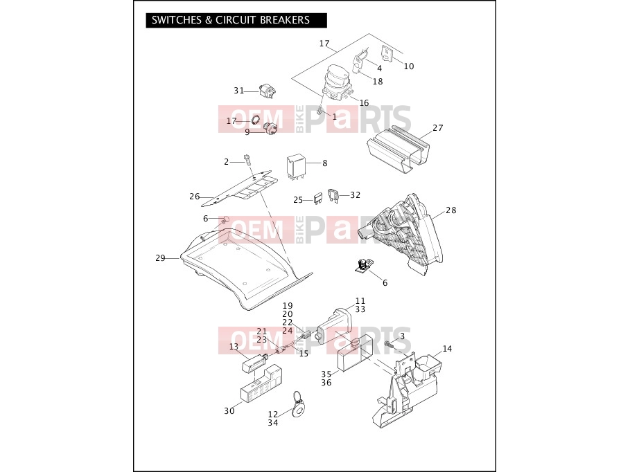 Harley-Davidson 2007 SOFTAIL NIGHT TRAIN  - FXSTB SWITCHES & CIRCUIT BREAKERS