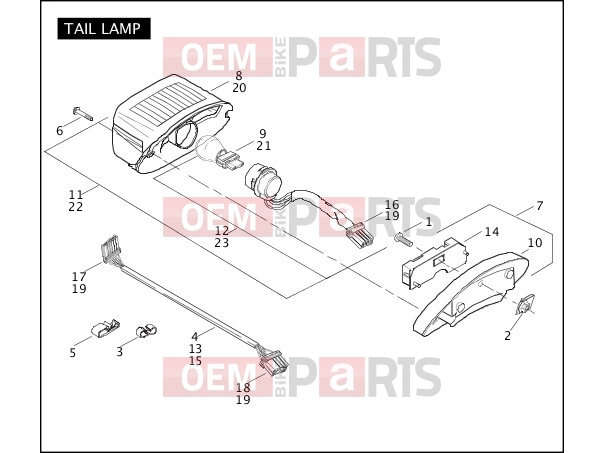 Harley-Davidson 2007 SOFTAIL NIGHT TRAIN  - FXSTB TAIL LAMP
