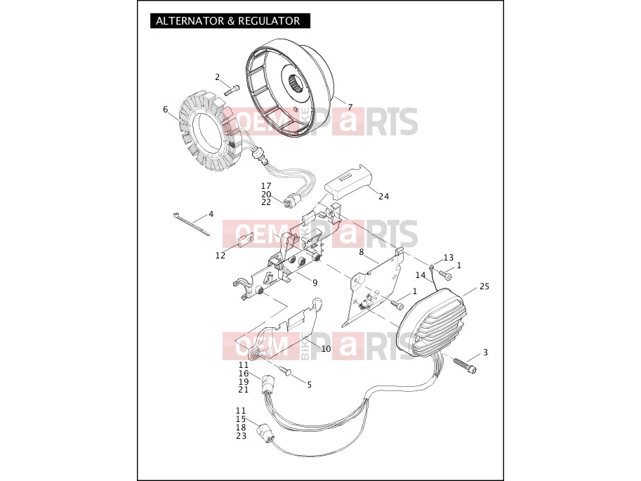 Harley-Davidson 2007 SOFTAIL SOFTAIL DEUCE  - FXSTD ALTERNATOR & REGULATOR