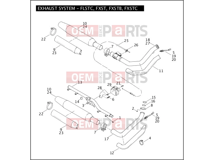 Harley-Davidson 2007 SOFTAIL SOFTAIL DEUCE  - FXSTD EXHAUST SYSTEM - FLSTC, FXST, FXSTB, FXSTC
