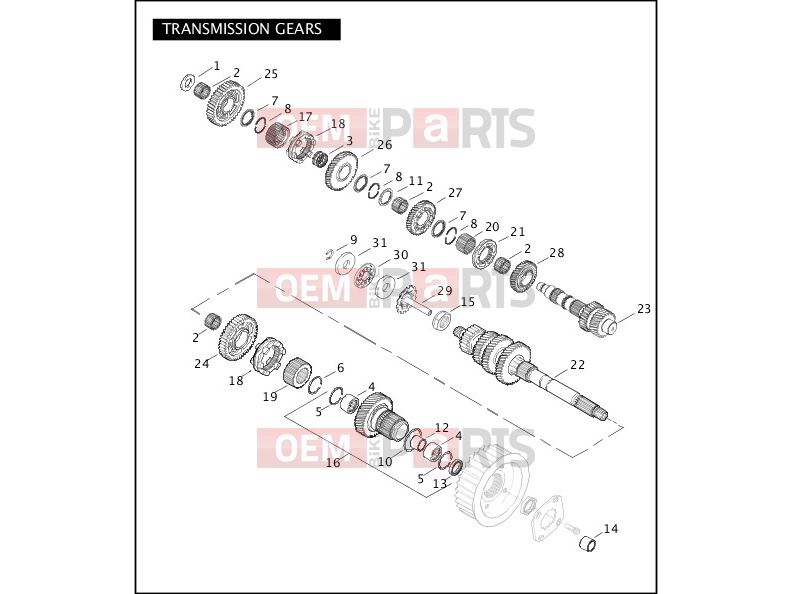 Harley-Davidson 2007 SOFTAIL SOFTAIL DEUCE  - FXSTD TRANSMISSION GEARS