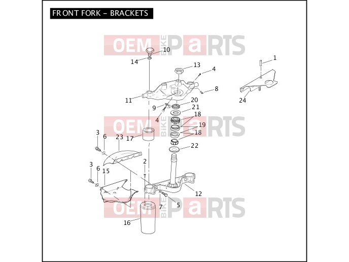 Harley-Davidson 2007 TOURING ELECTRA GLIDE STANDARD  - FLHT FRONT FORK - BRACKETS